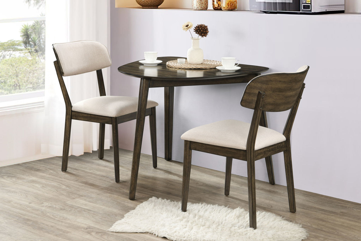 Rex - Guitar Pick Corner Table With 2 Chairs - Dark Brown