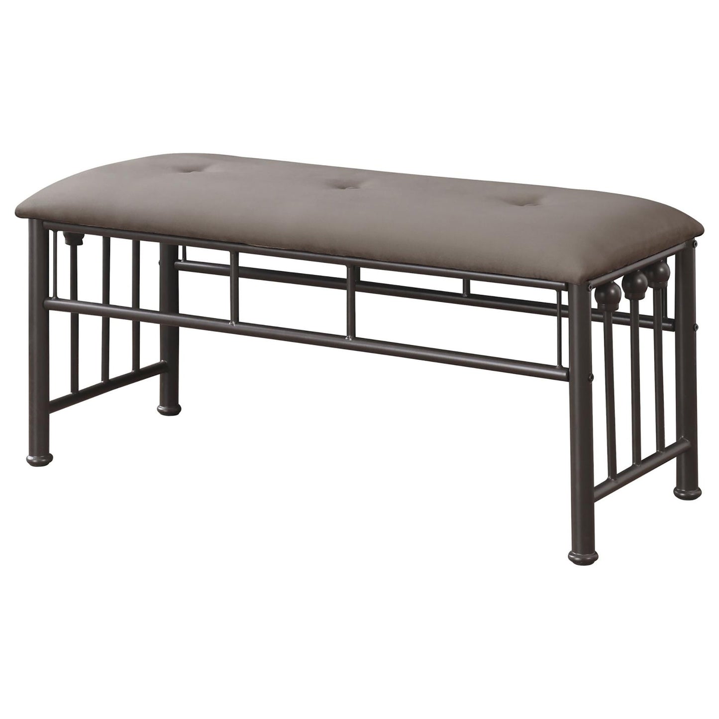 Upholstered Bench - Brown / Dark Bronze
