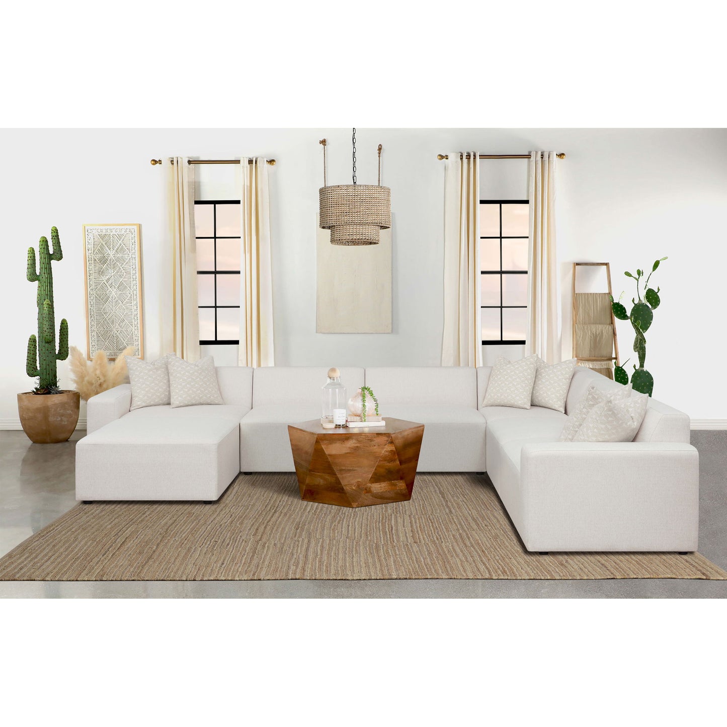 Marlowe - 7 Piece Tight Seat Modular Sectional - Ivory White
