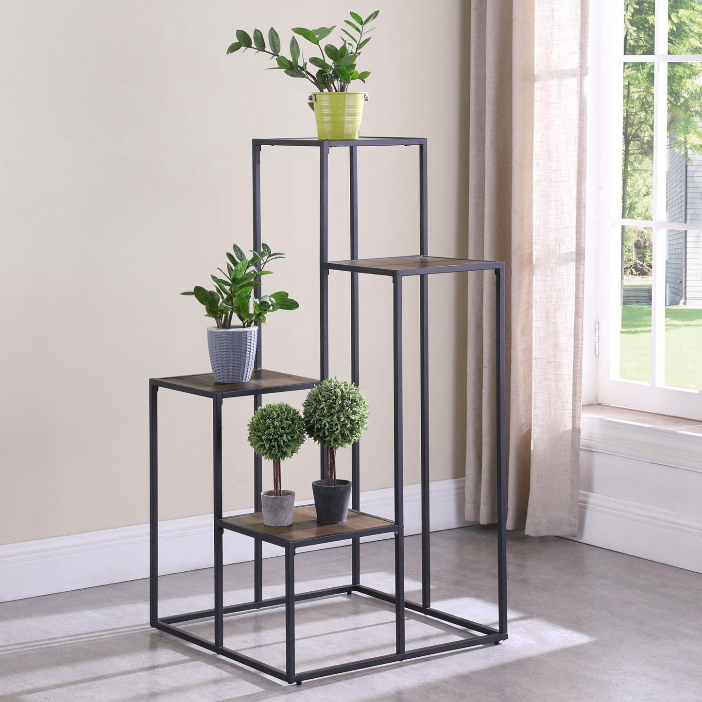4 Tier Display Shelves - Black