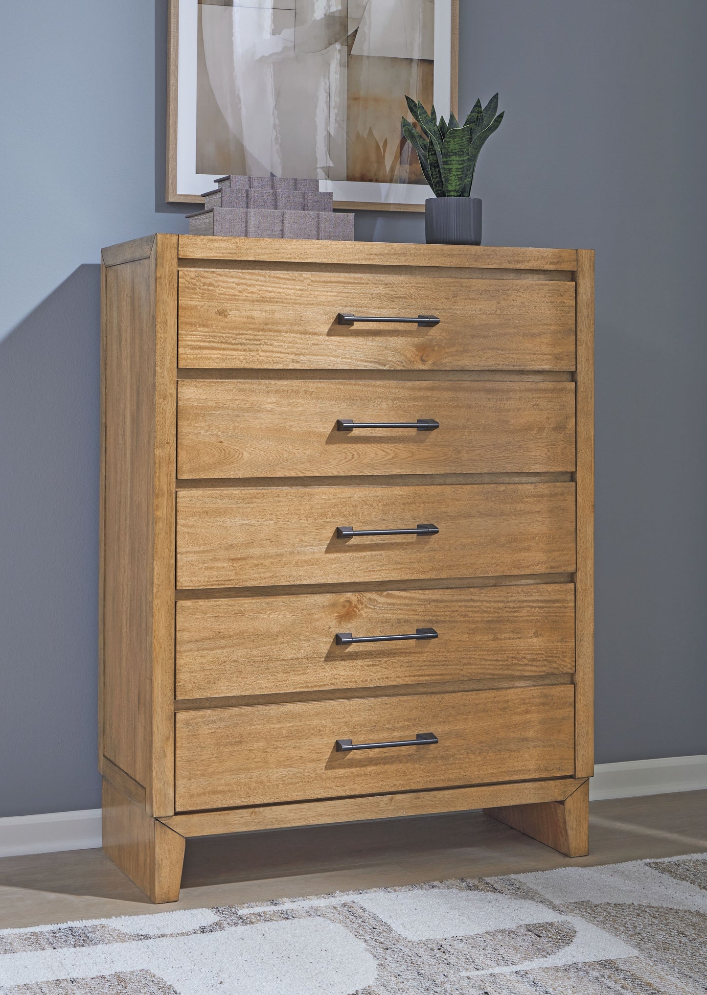 Sherbana - Five Drawer Chest - Light Brown