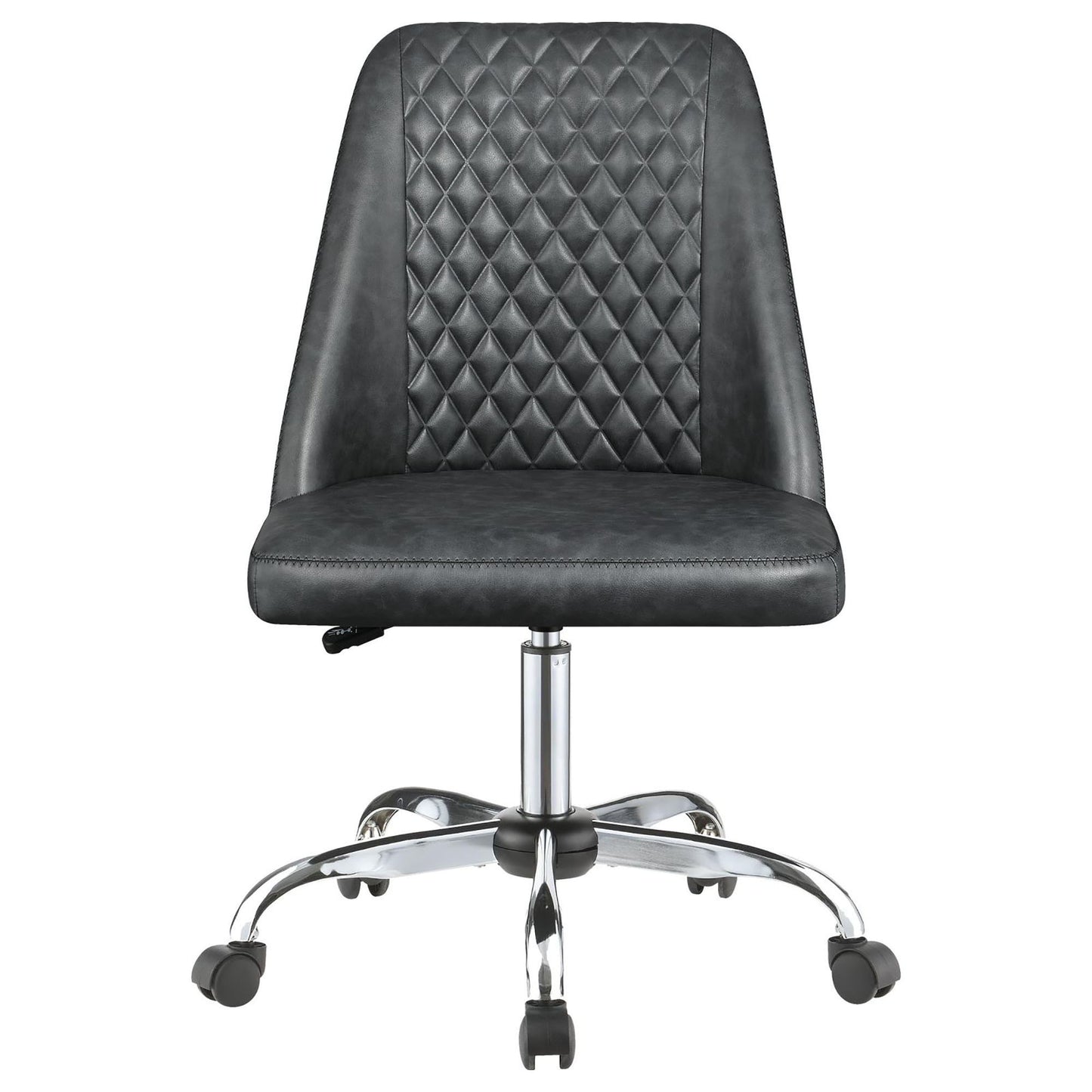 Adjustable Desk Chair With Diamond Tufted Backrest Base - Gray