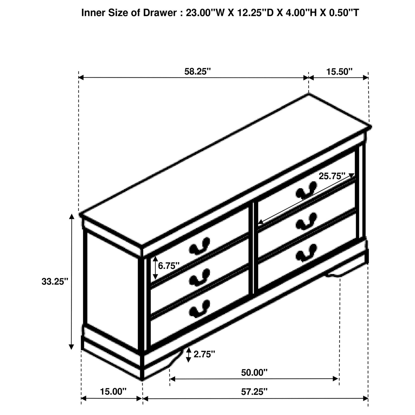 Frances - 6 Drawer Dresser