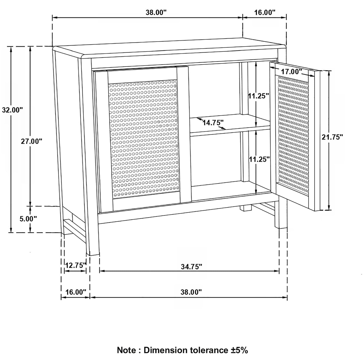 Henley - 2 Door Accent Cabinet - Natural