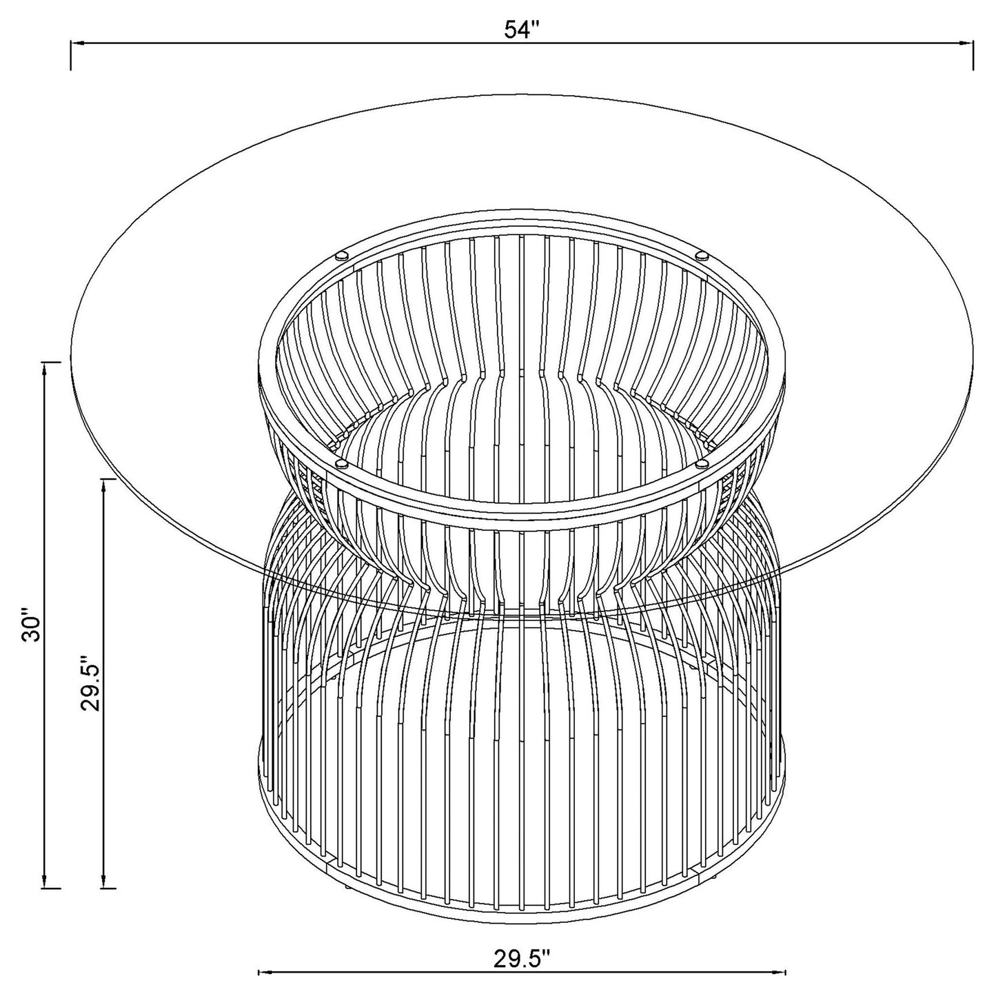 Round Dining Table Industrial Dining Table With Open Cage Base - Gunmetal