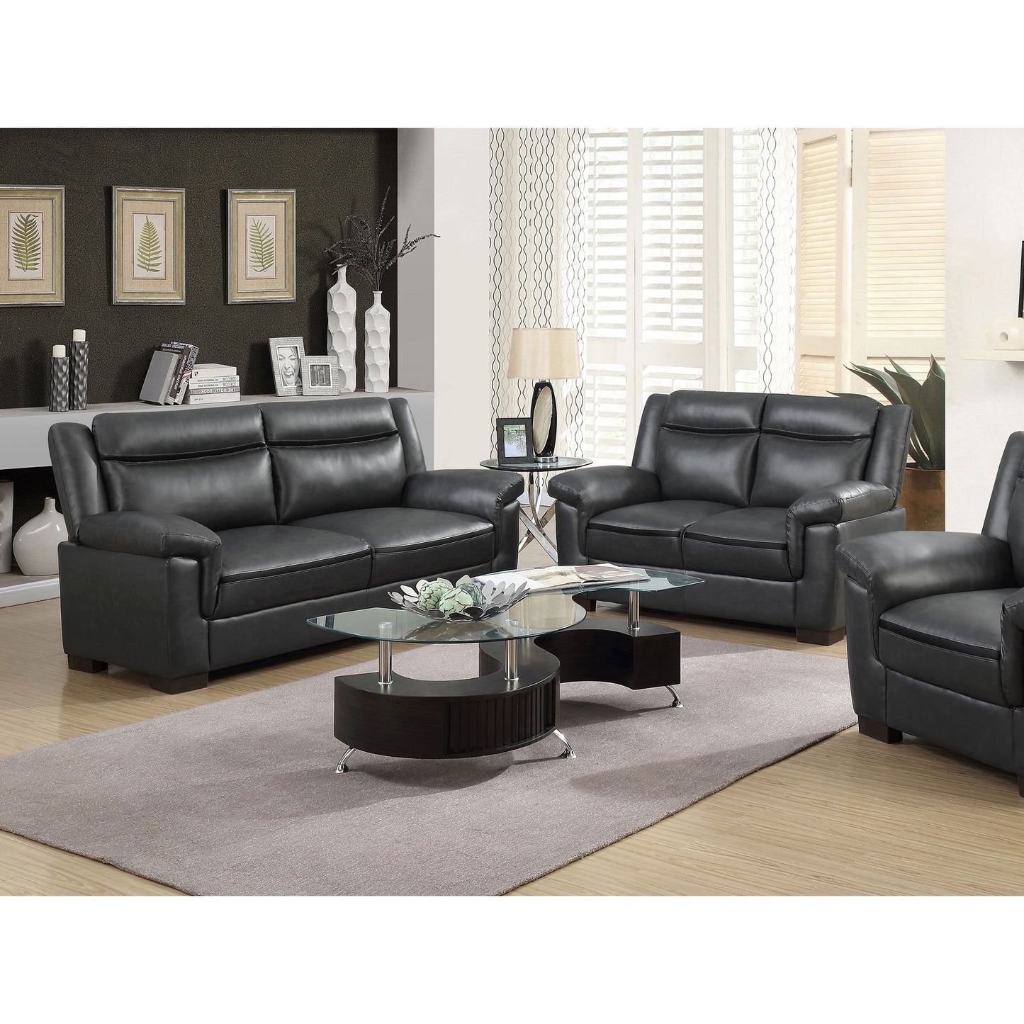 Borden - 2 Piece Living Room Set With Smooth Upholstery - Gray