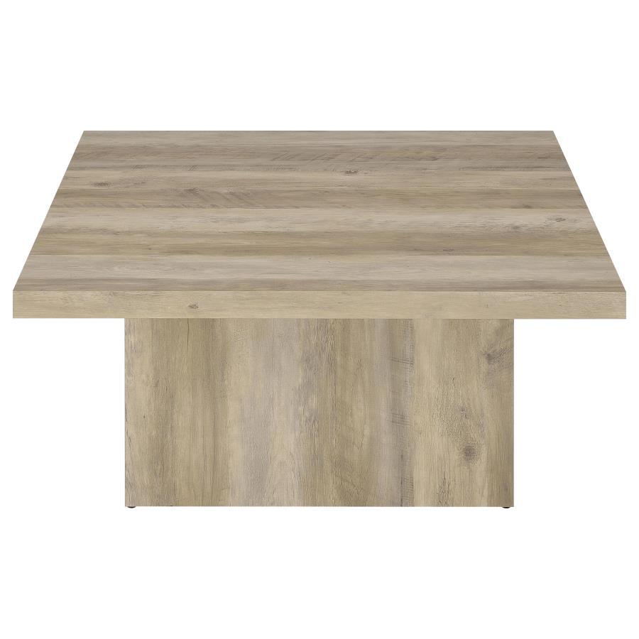 Devar - Square Engineered Wood Coffee Table - Distressed Pine