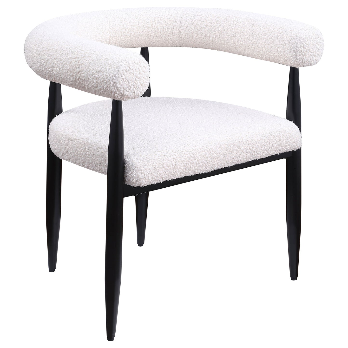 Notting - Upholstered Dining Arm Chair (Set of 2) In And Open C Shaped Backrest - Cream