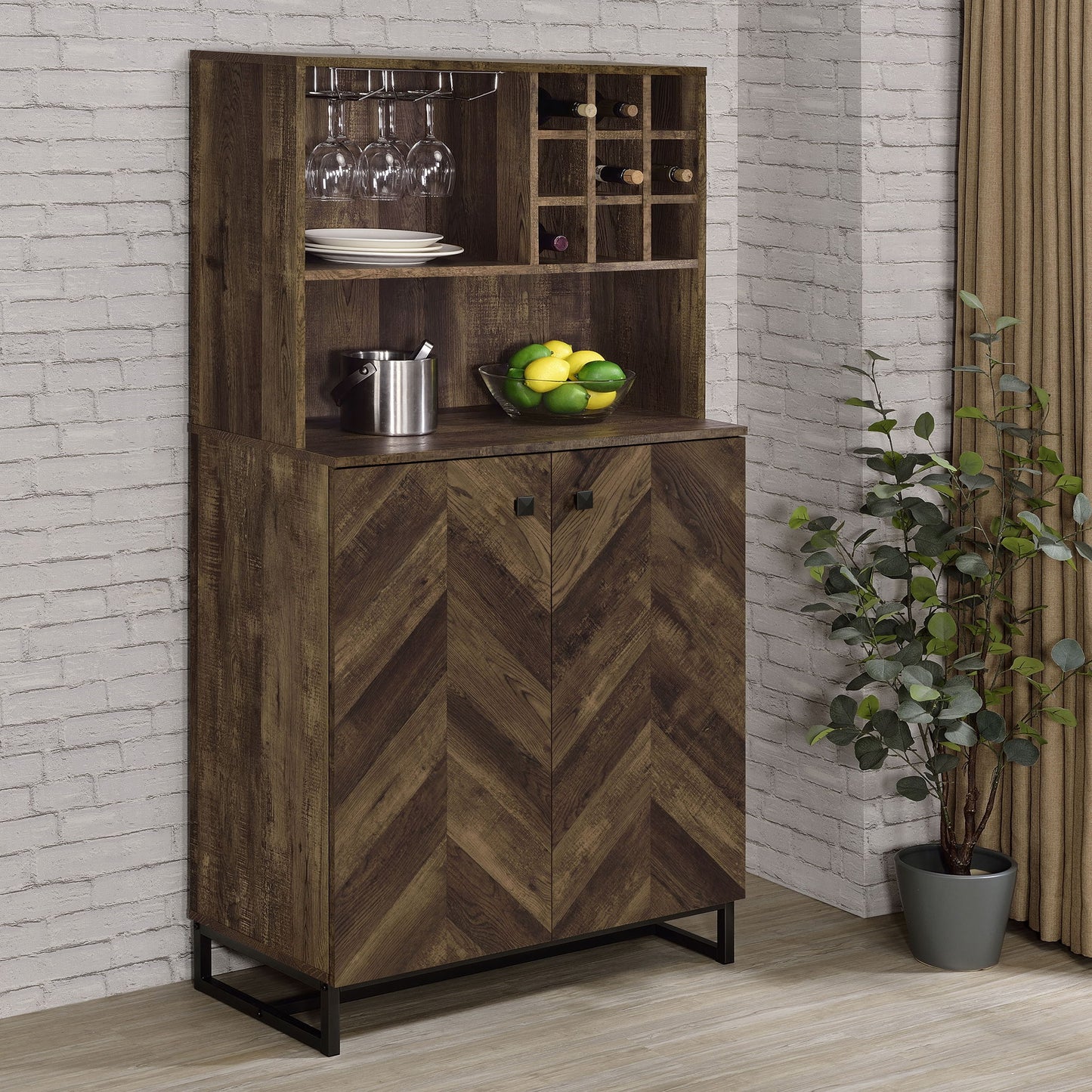 Harlie - 2 Door Wine Cabinet - Oak