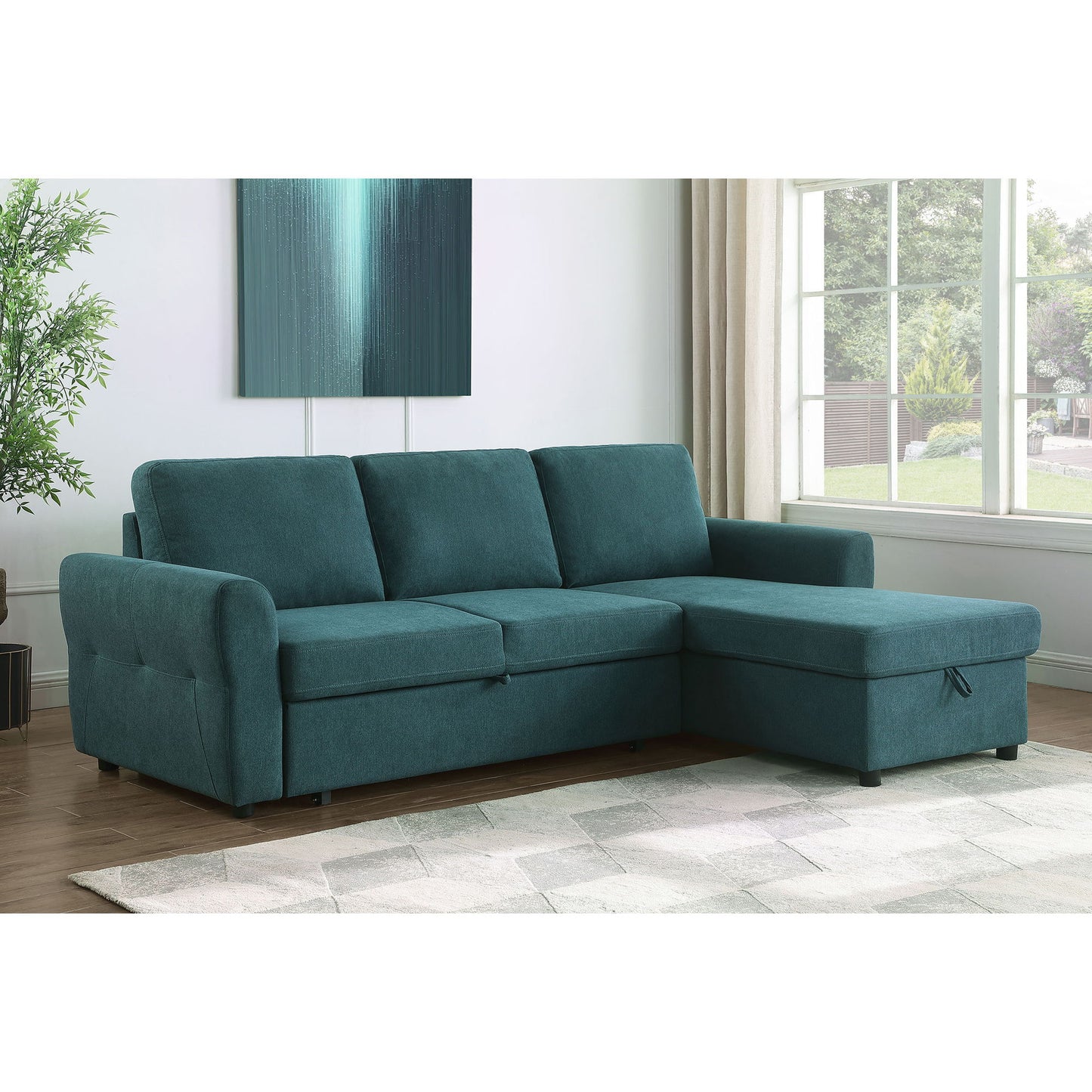 Kenna- Sleeper Sectional Sofa With Storage Ottoman