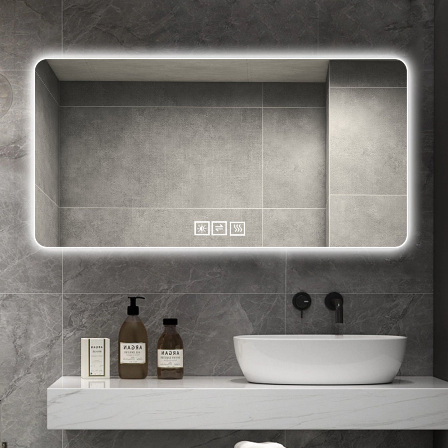 LED Bathroom Mirror With 3 Color Dimmable Backlight