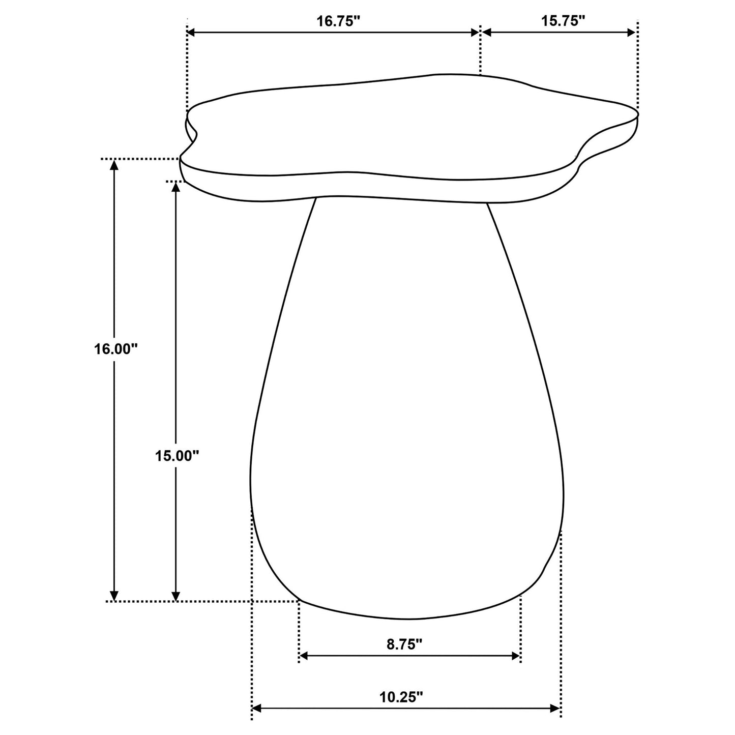Trevor - Side Table With Cloud Shaped Top