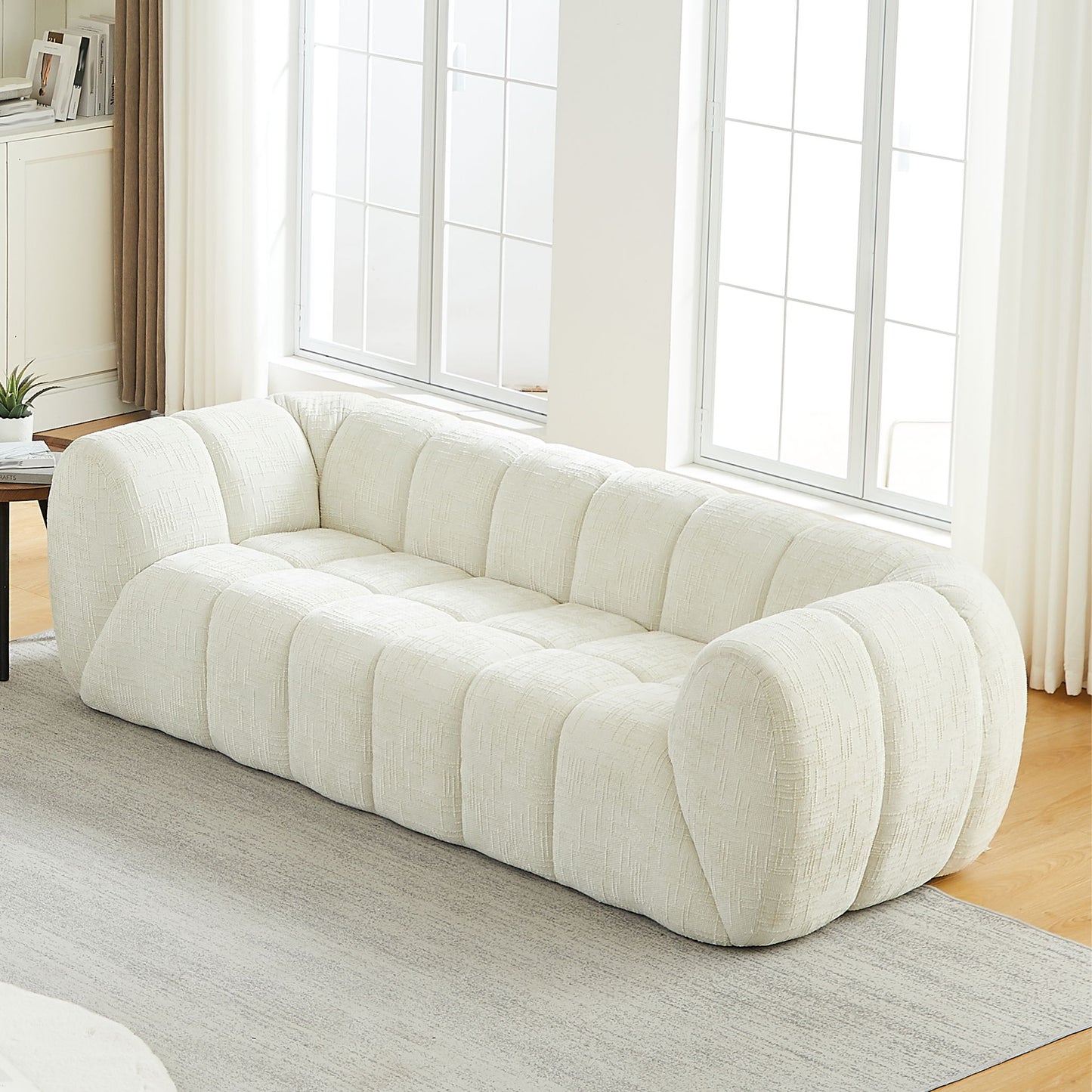 Quilted Cloud Sofa, Three-Seater - Beige
