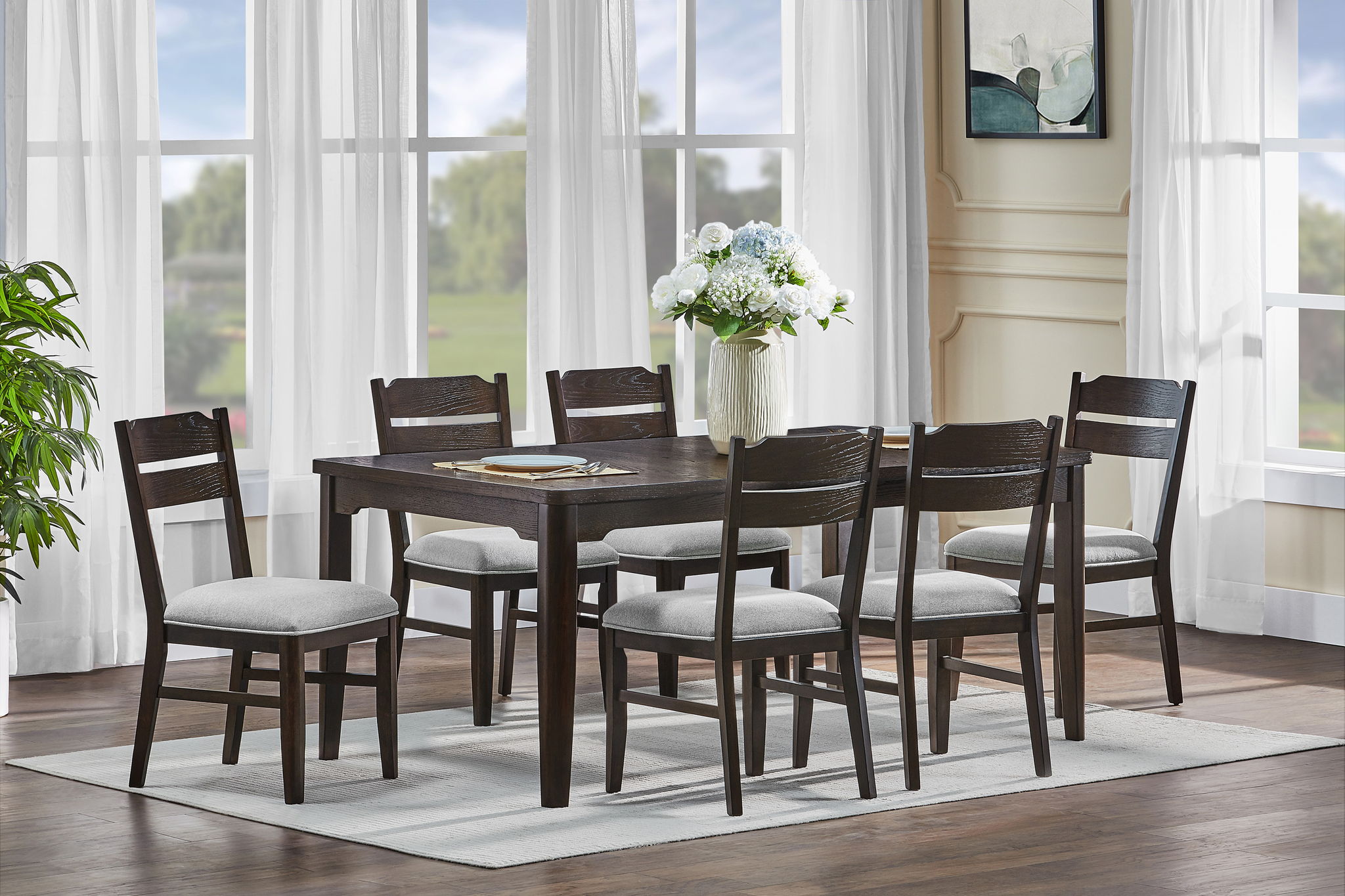 Higgins - Dining Table - Dark oak