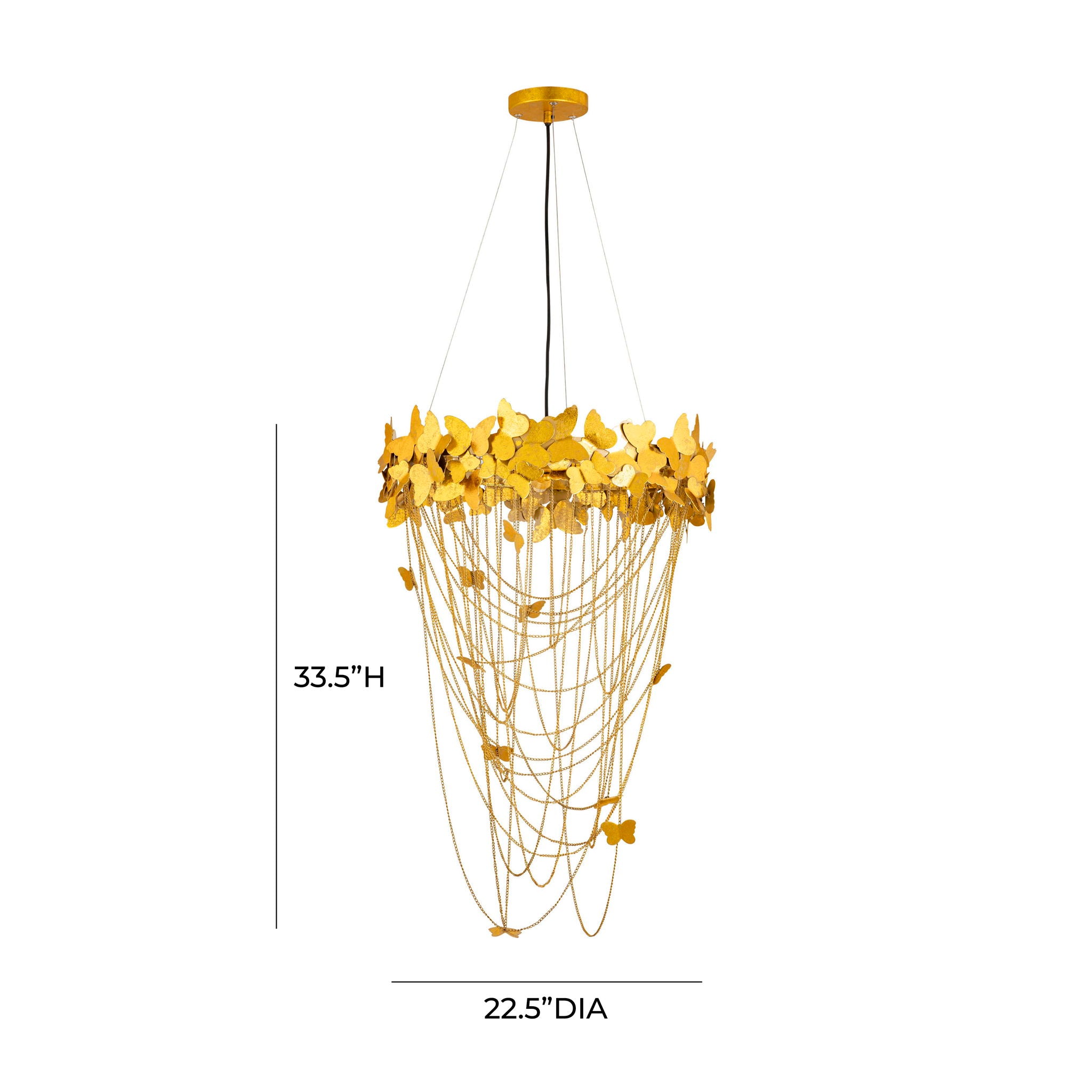 Butterfly - Chandelier - Gold