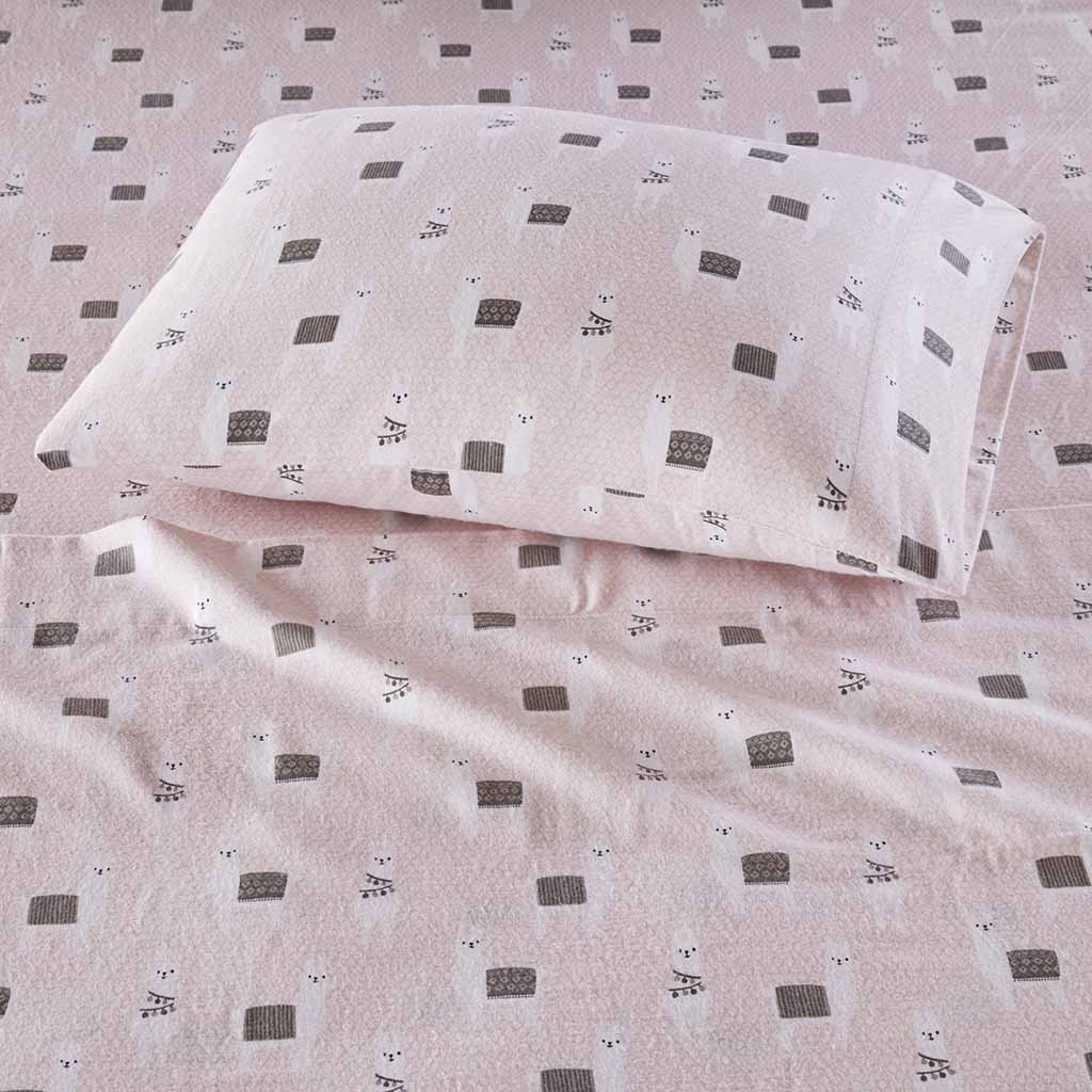 Cozy Soft - Twin Long Novelty Print Sheet Set - Pink Llamas