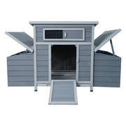 Chicken Coop, Large Outdoor Hen House With Run And Nesting Box Poultry Cage, Rabbit Hutch - Gray