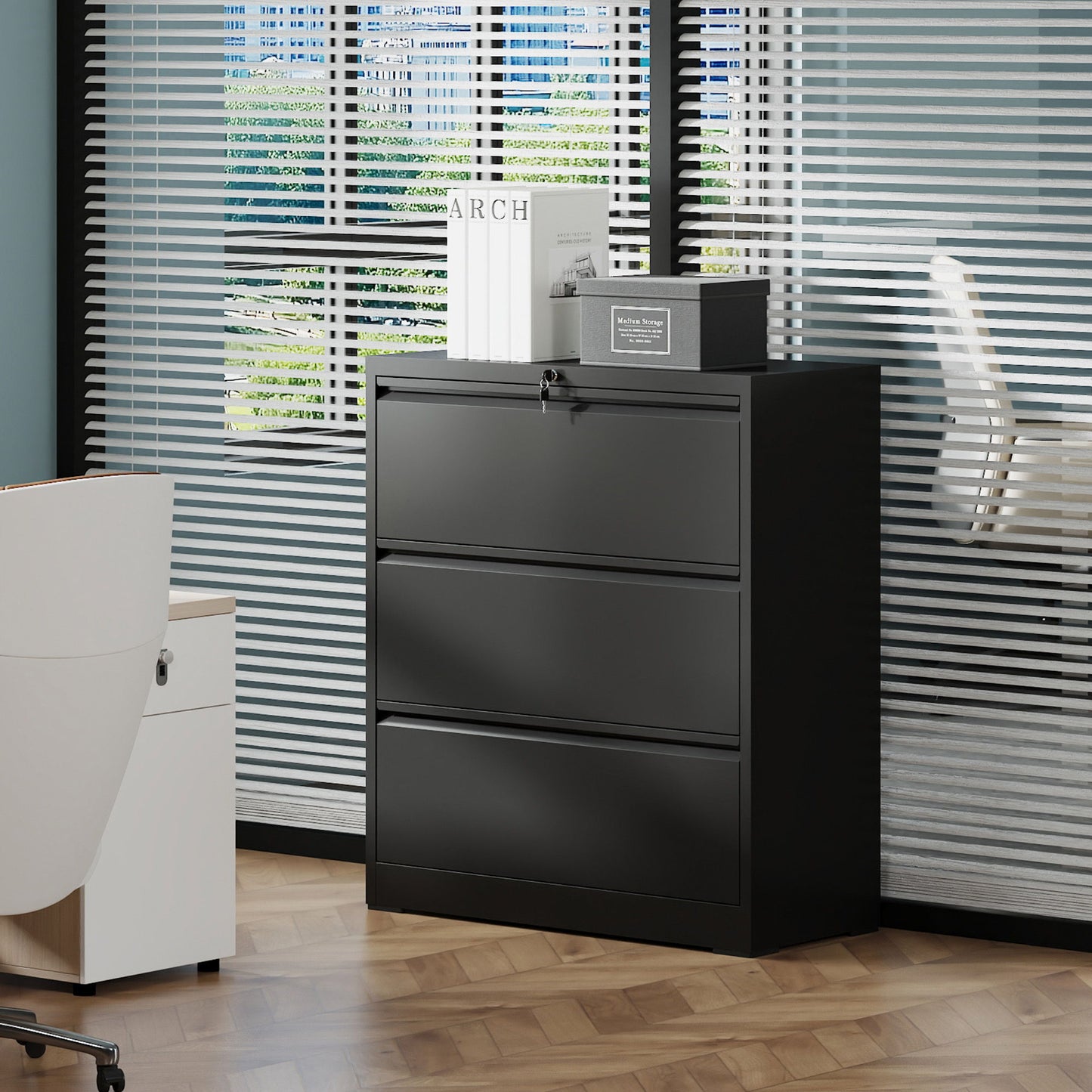 Lateral File Cabinet, Heavy Duty Filing Holds Letter/Legal/A4 Files