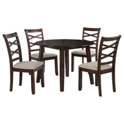 Verety - 5 Piece Round Dining Set With Chairs - Dark Brown