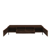 TV Stand For TVs Up To 85" With Closed Storage, Soft Closing Hinges - Walnut