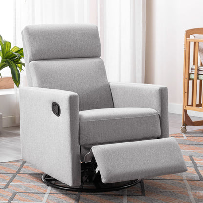 Modern Upholstered Rocker Nursery Chair Seating Glider Swivel Recliner Chair