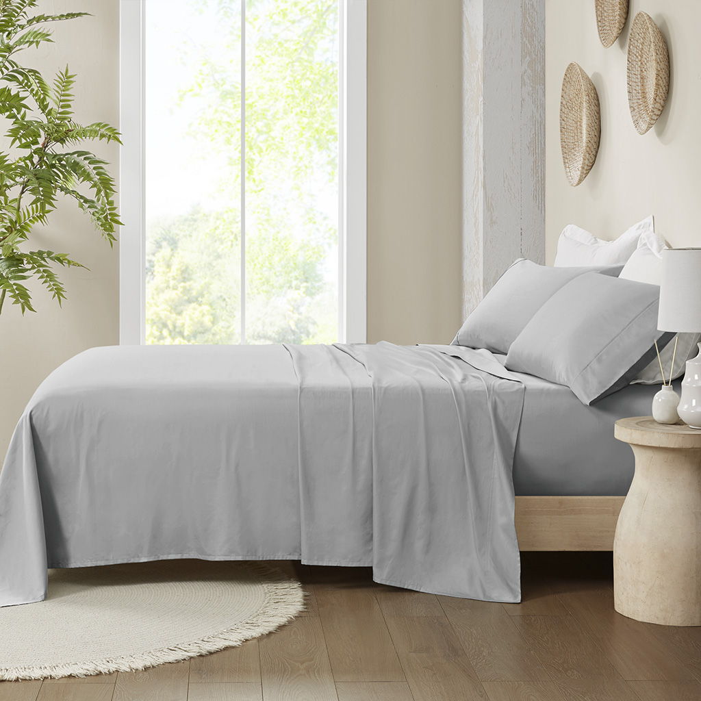 300 Thread Count Organic Cotton - King Deep Pocket Sheet Set - Gray