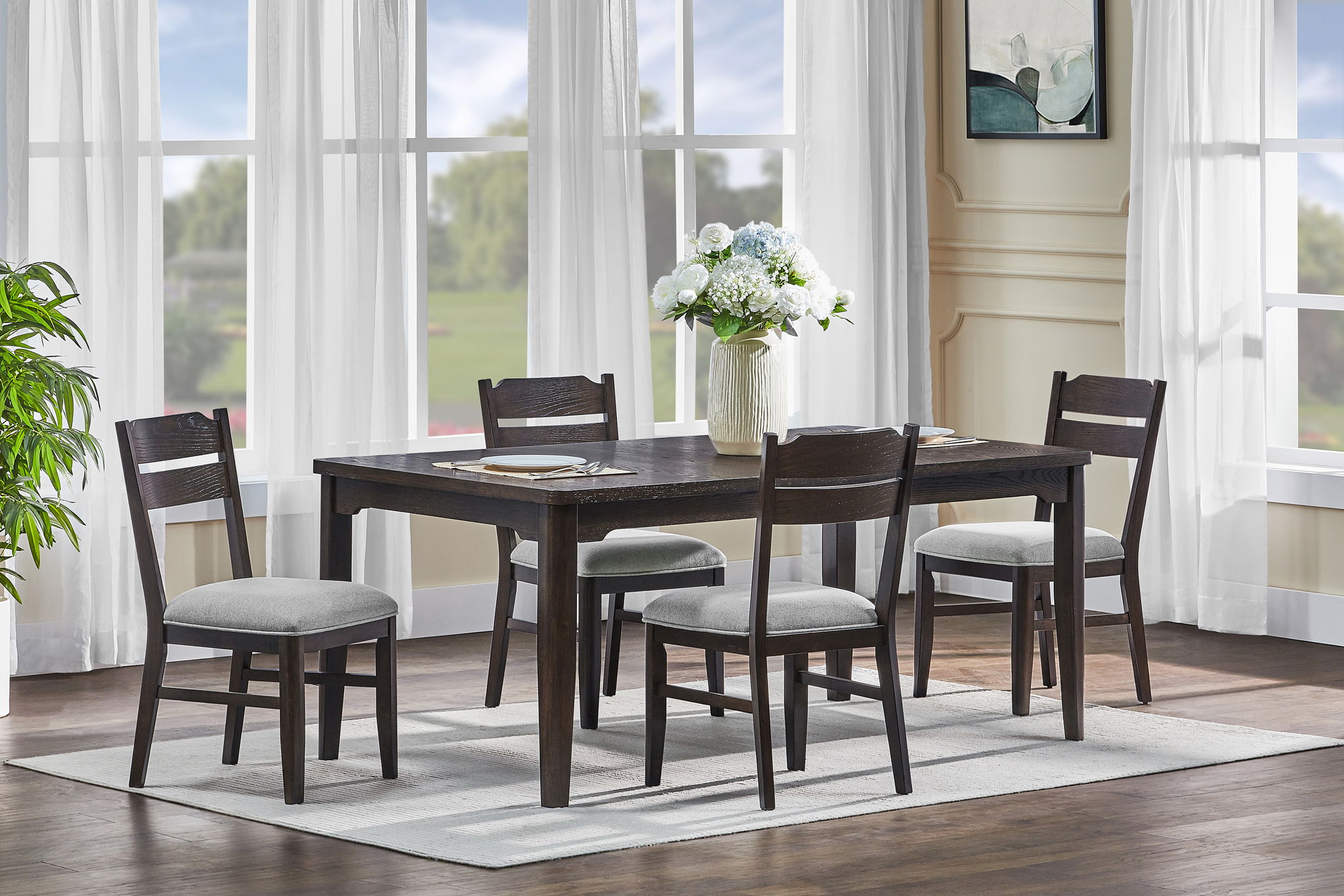 Higgins - Dining Table - Dark oak