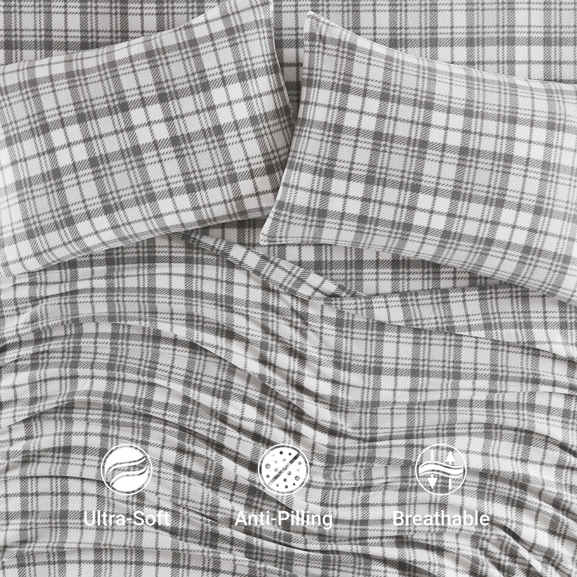 Micro Fleece - Sheet Set - Gray Plaid