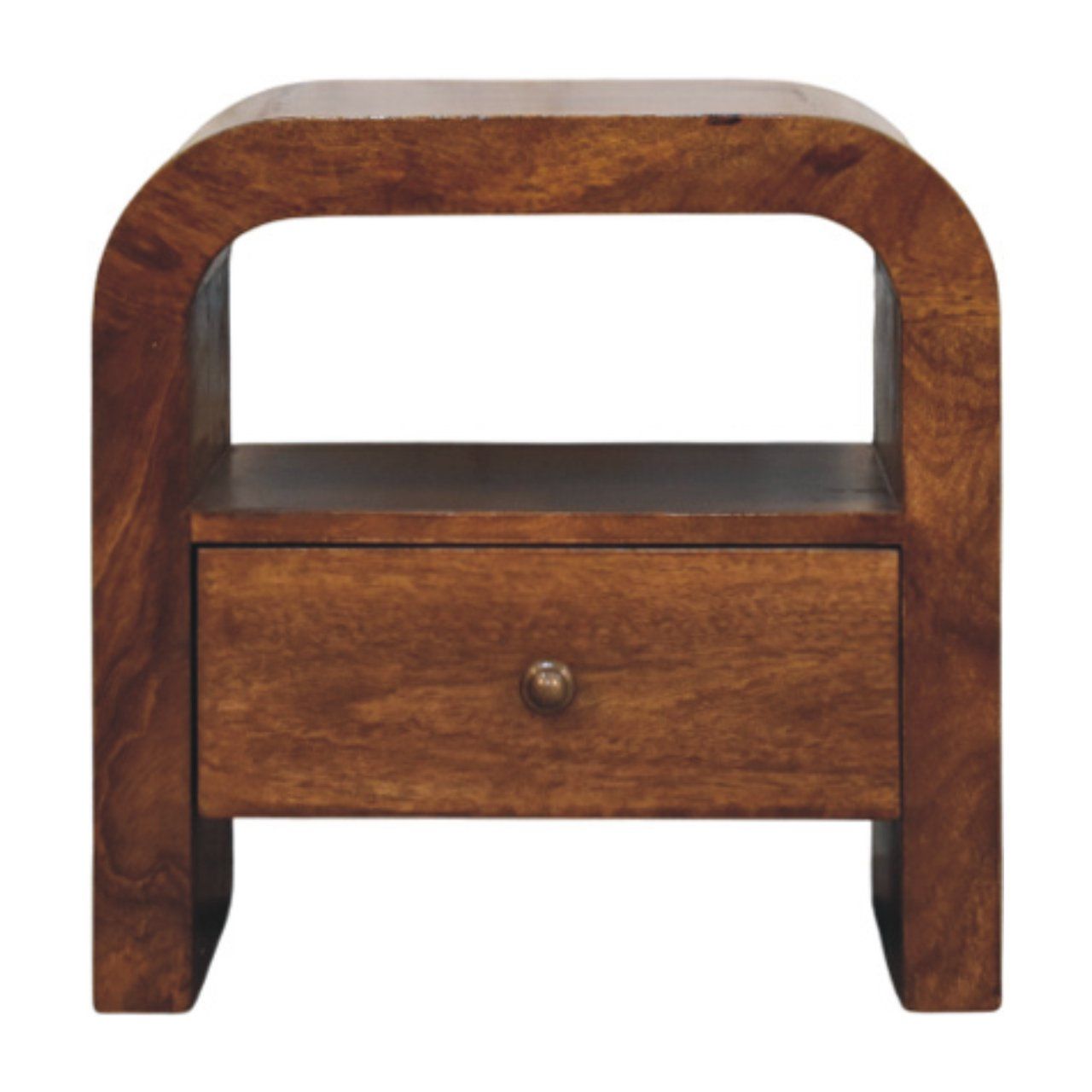 Darcy - Nightstand With Drawer And Open Shelf - Brown