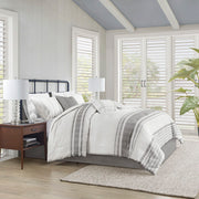Morgan - King 6 Piece Oversized Comforter Set - White / Gray