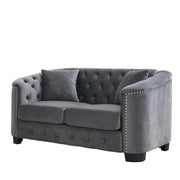 Modern Chesterfield Sofa With Tufted Backrest For Living Room