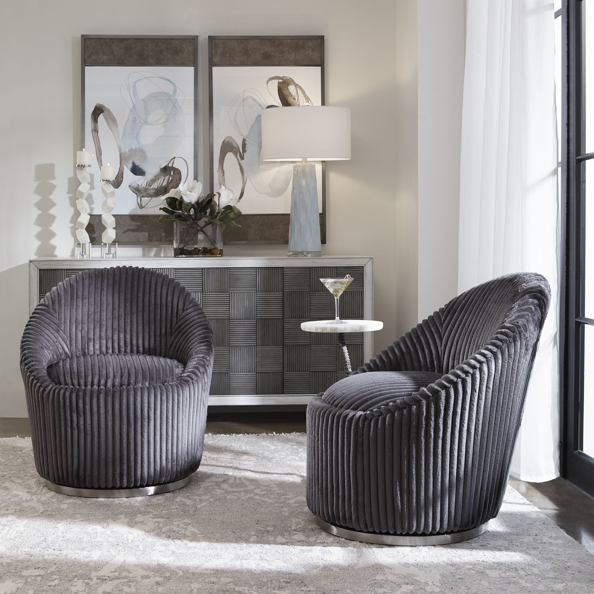 Crue - Fabric Swivel Chair