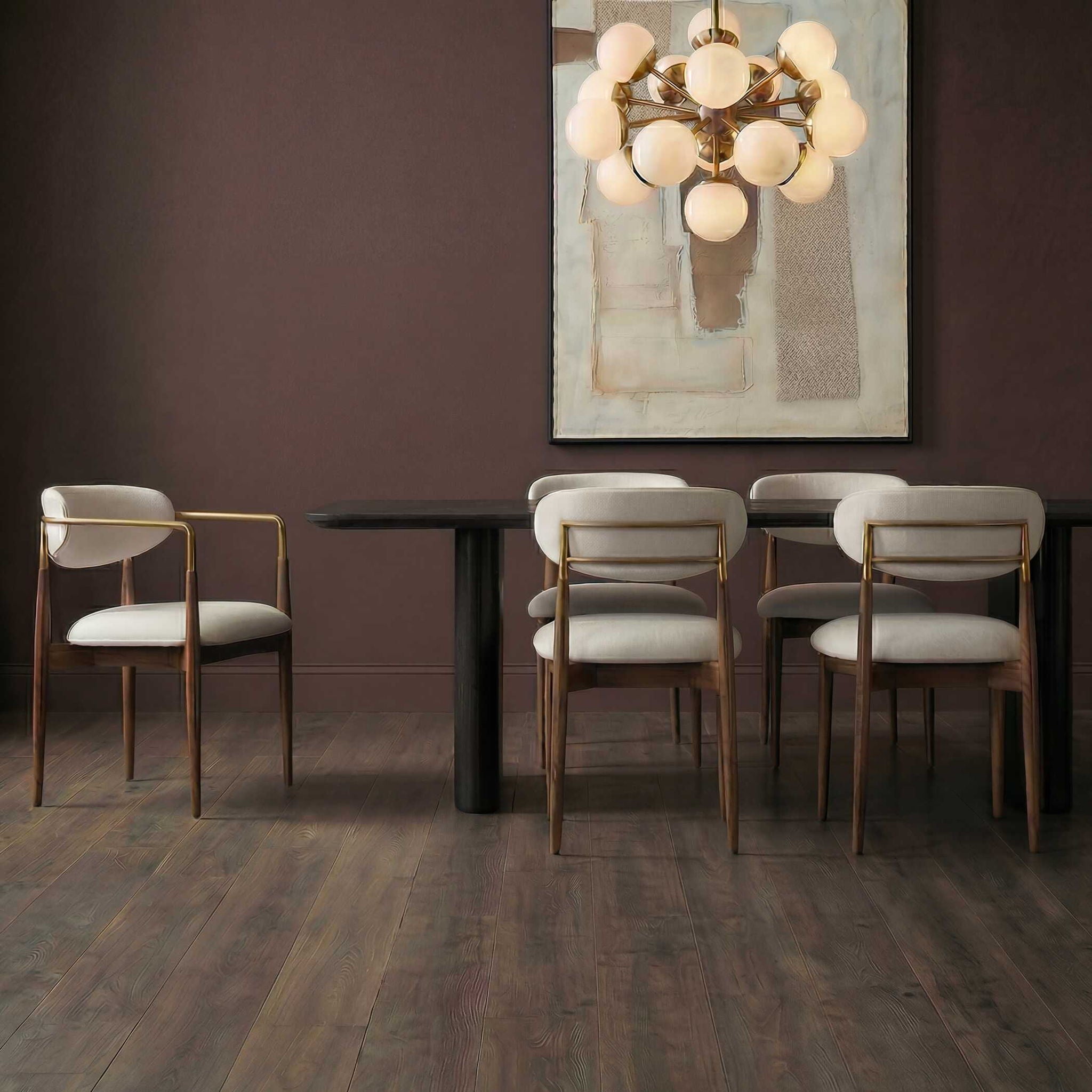 Moxie - Dining Arm Chair - Walnut / White