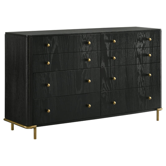 Anser - 8 Drawer Dresser - Black