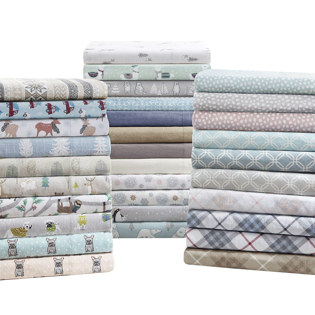 Cozy Flannel - King 100% Printed Sheet Set - Blue Forest