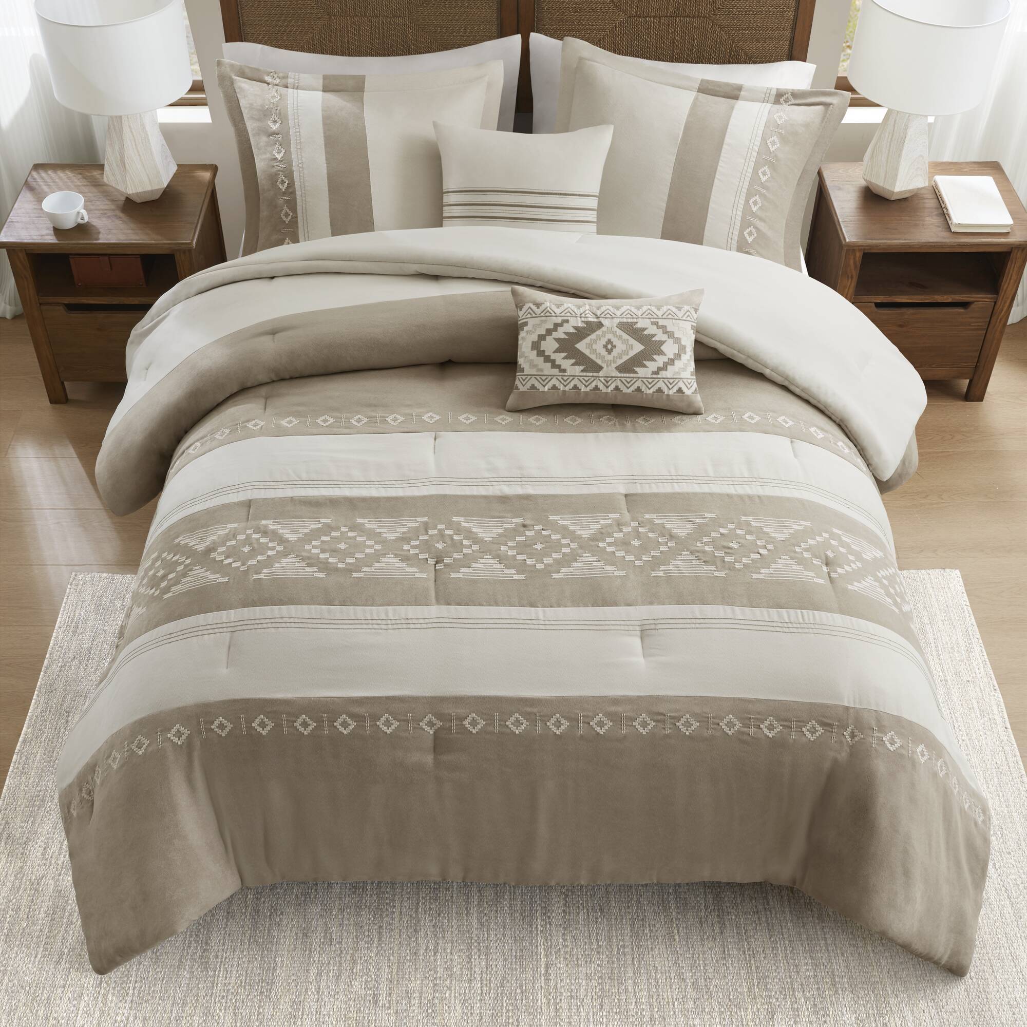 Sutherland - Full/Queen Comforter 5 Piece Set - Taupe
