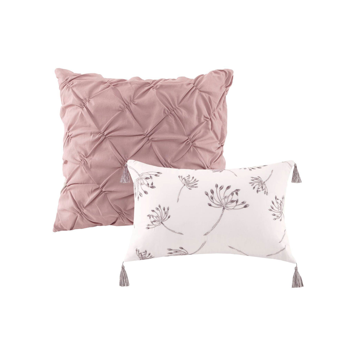 Cassandra - 8 Piece Printed Comforter Set - Blush