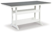 Transville - Rectangular Counter Table With Umbrella Option - Gray / White