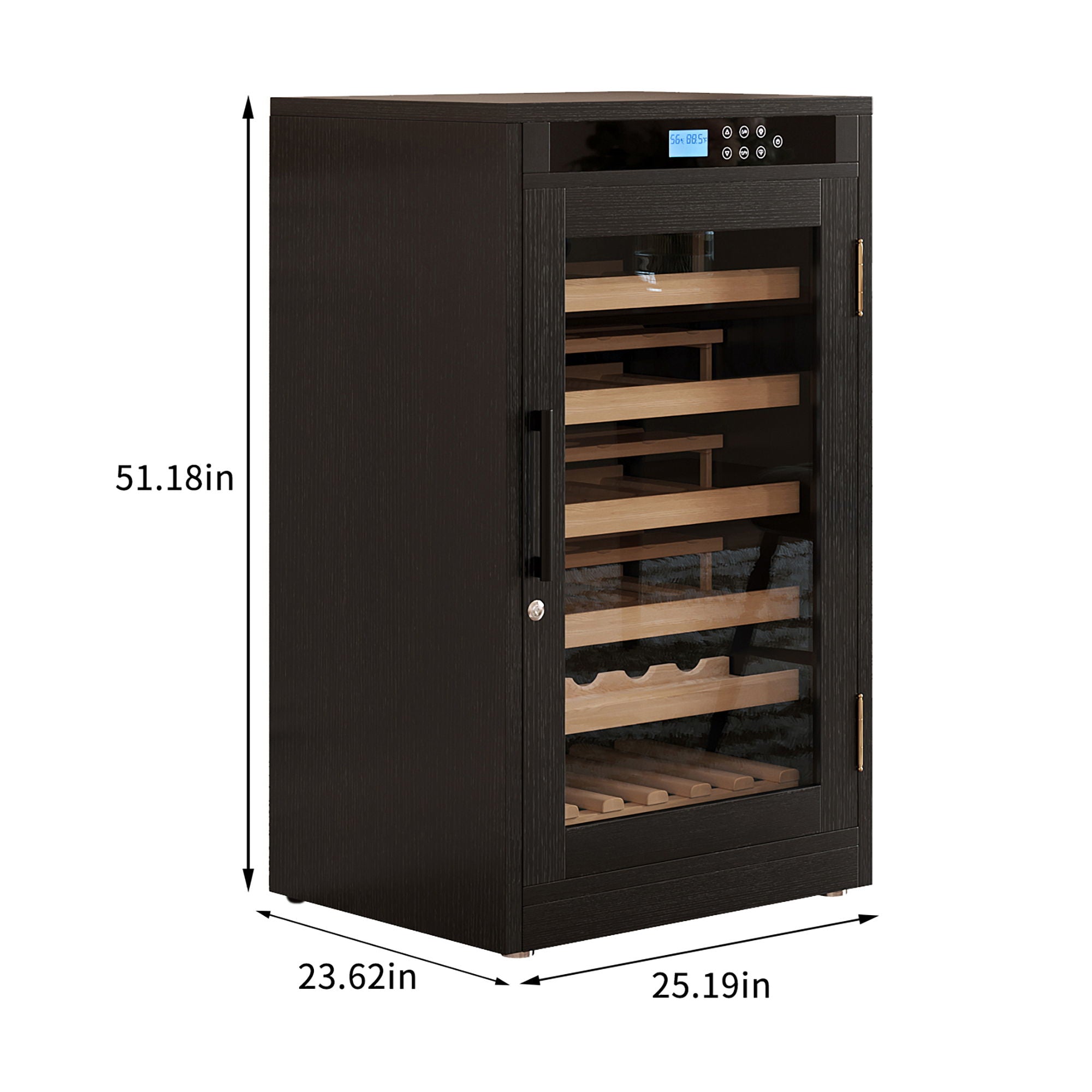LED Touch Screen Grape Wine Cooler - Black
