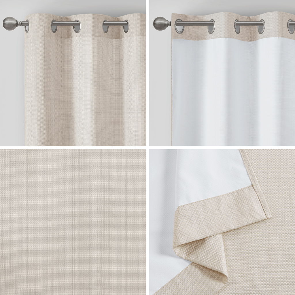 Galen - Basketweave Room Darkening Window Panel Pair - Ivory