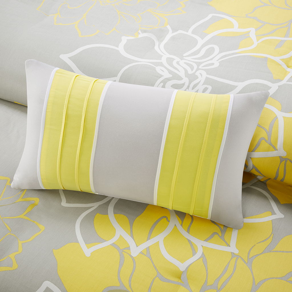 Lola - 6 Piece Printed Duvet Cover Set - Yellow