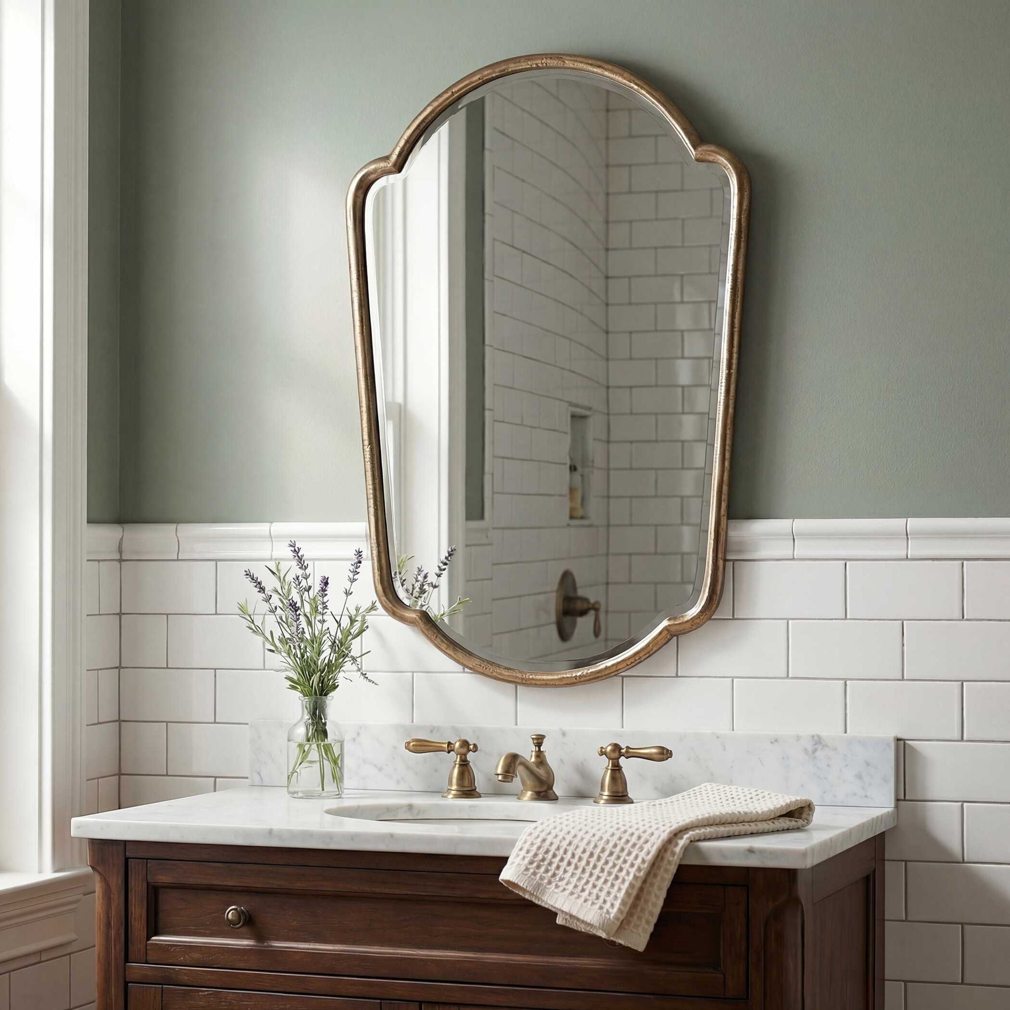 Naomi - Mirror - Antique Brass