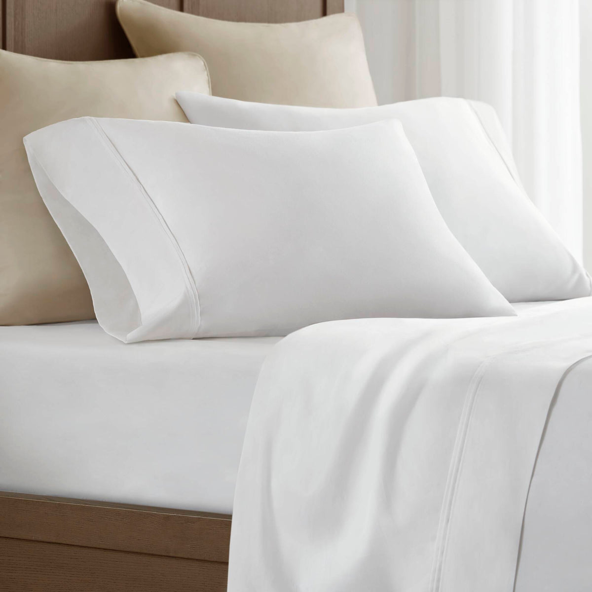 King Sateen Pillowcase Set - White