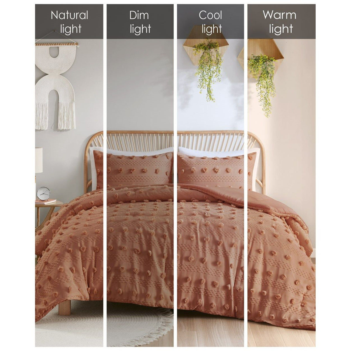 Lucy - Clip Jacquard Comforter Set - Orange