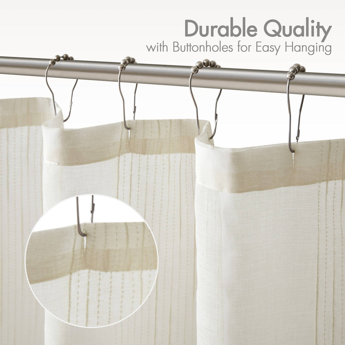 Anna - 72x84" Shower Curtain - Ivory