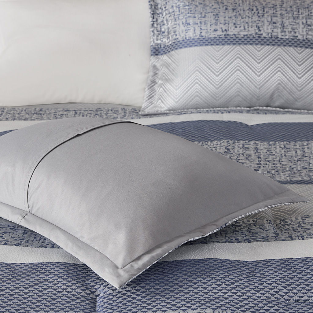 Rhapsody - King 7 Piece Comforter Set - Navy