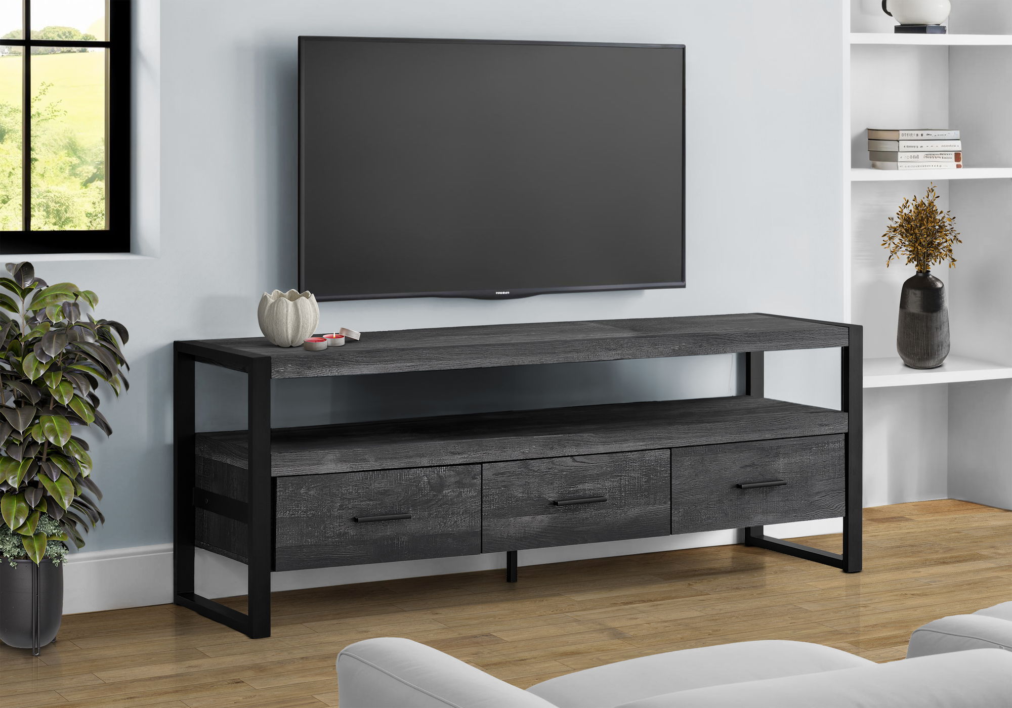 TV Stand, Console, Media Entertainment Center, Storage Solution Drawer ...