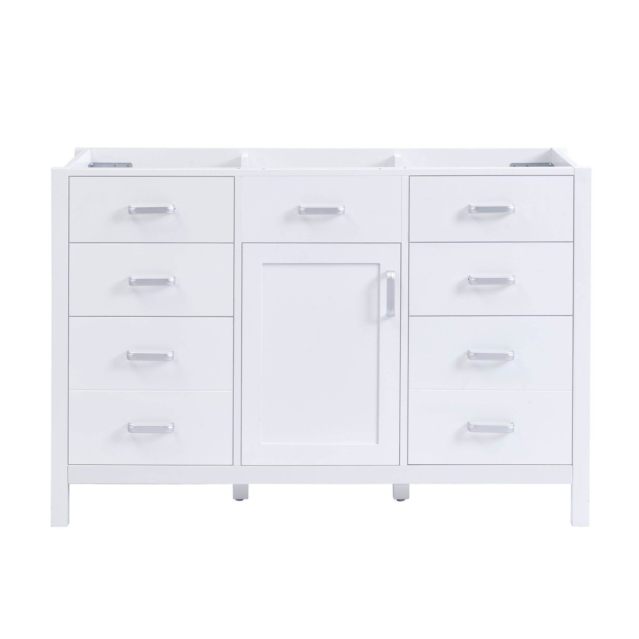 46.5" Modern Bathroom Vanity Cabinet Only, Soft Close Door & 6 Drawers - White