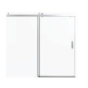 Frameless Single Sliding Soft Close Shower Doors, Reversible Installatio - Chrome