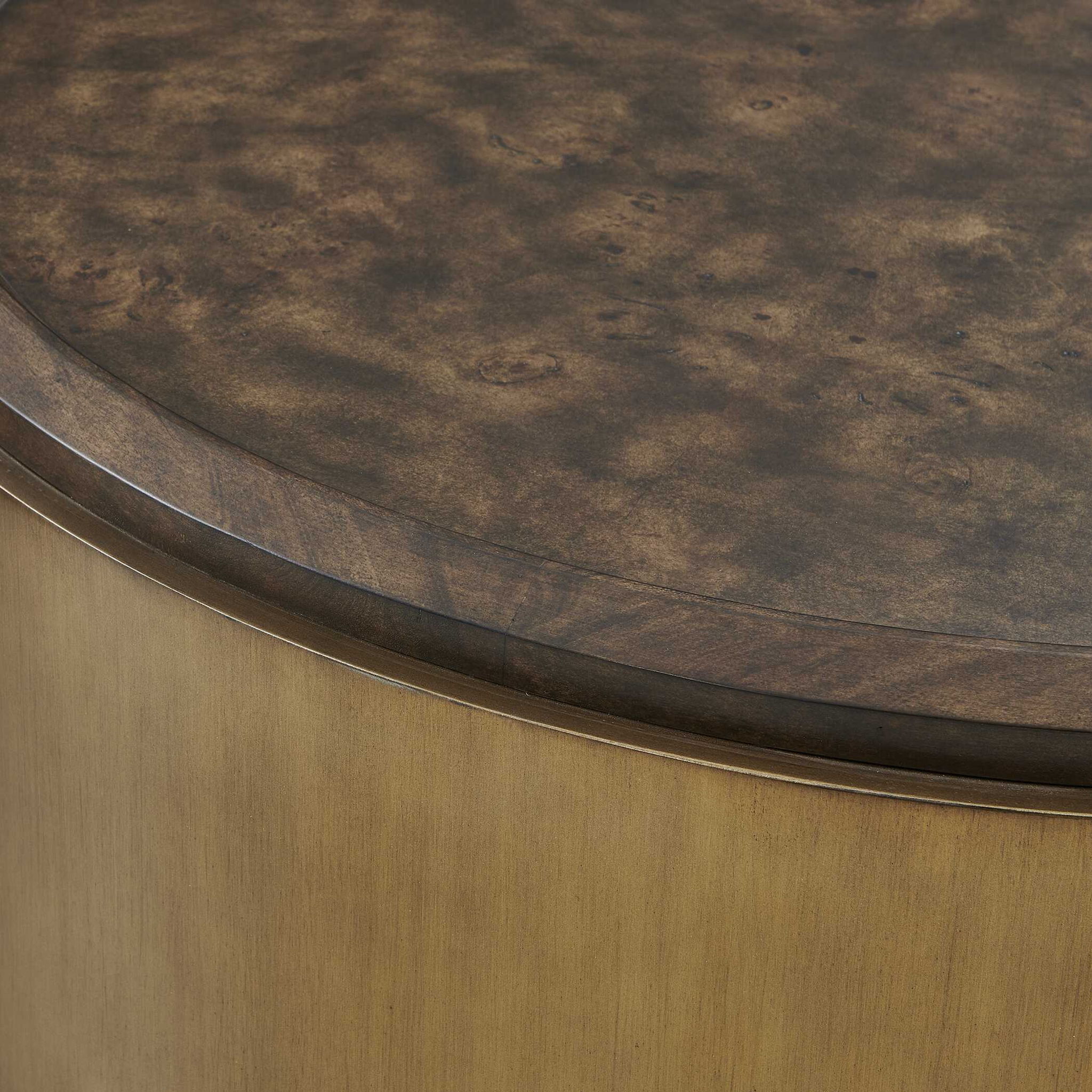 Parrish - Round Coffee Table - Brass / Woodtone